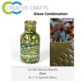 Mocha Marble - CG965 over Spanish Moss EL113 Glaze Combination Mocha Marble - CG965 over Spanish Moss EL113 Glaze Combination